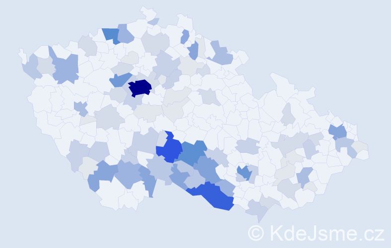 Příjmení: 'Makovička', počet výskytů 333 v celé ČR