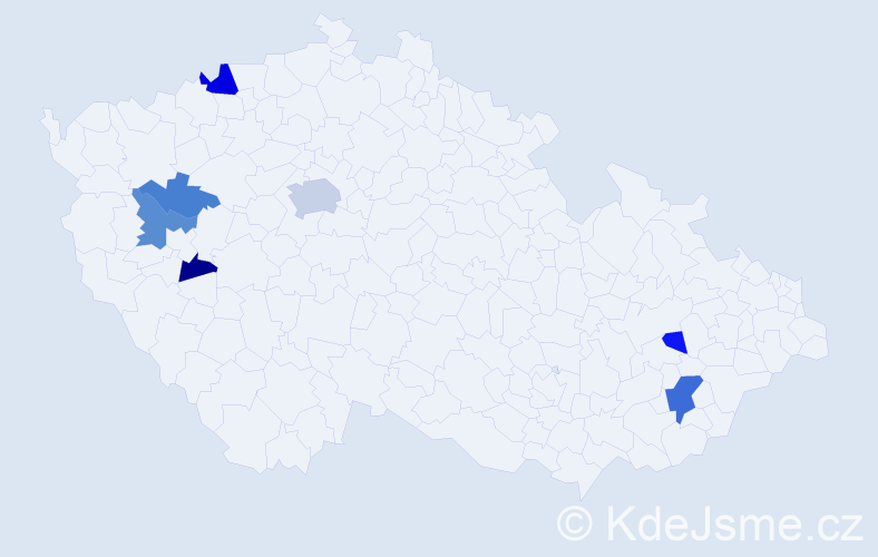 Příjmení: 'Helmer', počet výskytů 17 v celé ČR