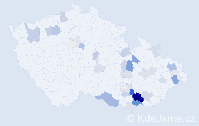 Příjmení: 'Bajáková', počet výskytů 94 v celé ČR