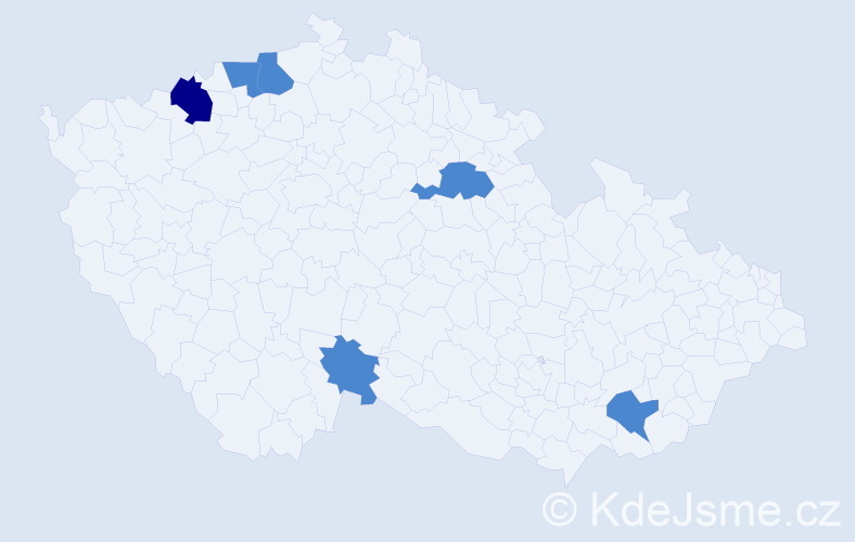 Příjmení: 'Áron', počet výskytů 8 v celé ČR