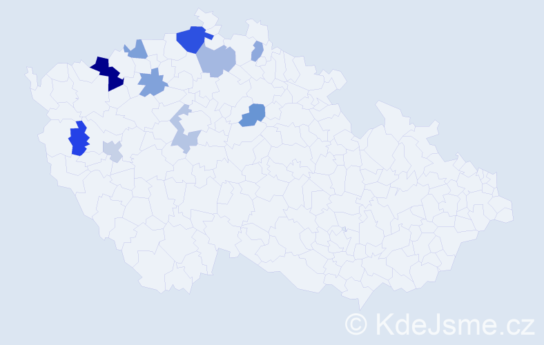 Příjmení: 'Nimec', počet výskytů 16 v celé ČR
