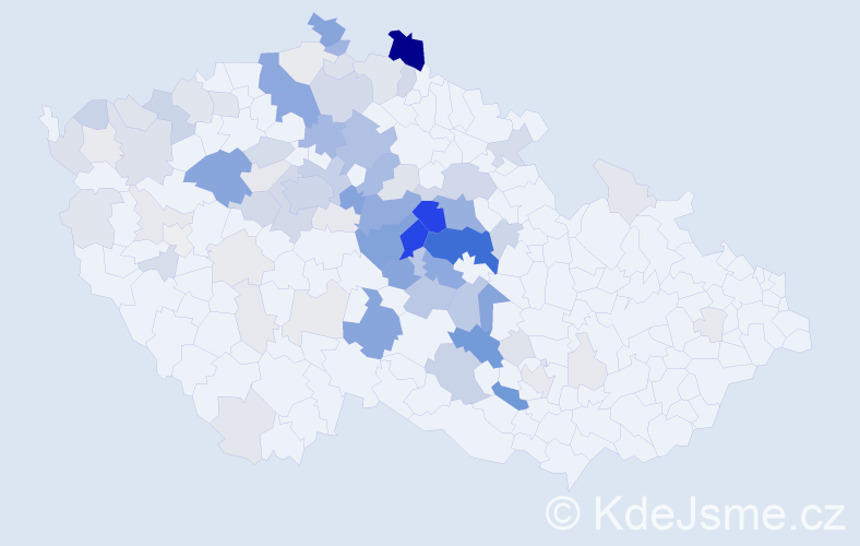 Příjmení: 'Kutílek', počet výskytů 366 v celé ČR