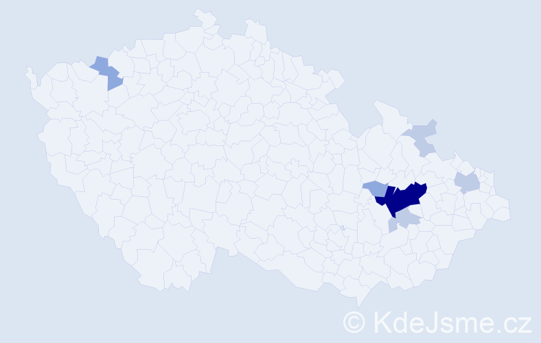 Příjmení: 'Bolová', počet výskytů 17 v celé ČR