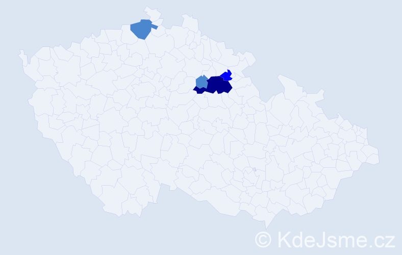 Příjmení: 'Bardisová', počet výskytů 7 v celé ČR