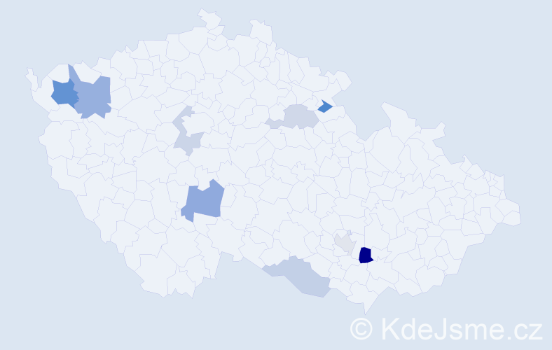 Příjmení: 'Kolesnáčová', počet výskytů 16 v celé ČR