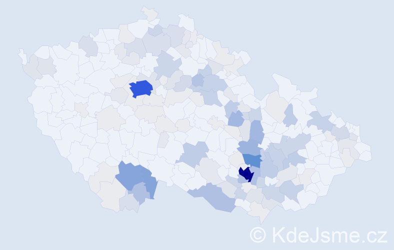 Příjmení: 'Plchová', počet výskytů 537 v celé ČR