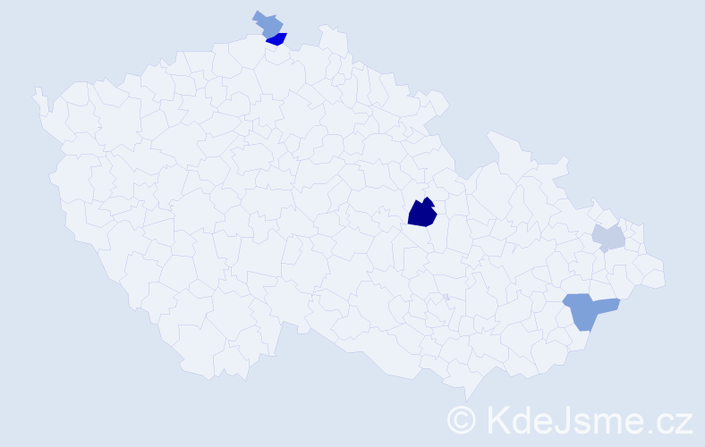 Příjmení: 'Matoš', počet výskytů 10 v celé ČR
