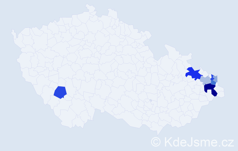 Příjmení: 'Plošková', počet výskytů 20 v celé ČR