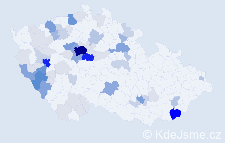 Příjmení: 'Tykal', počet výskytů 218 v celé ČR