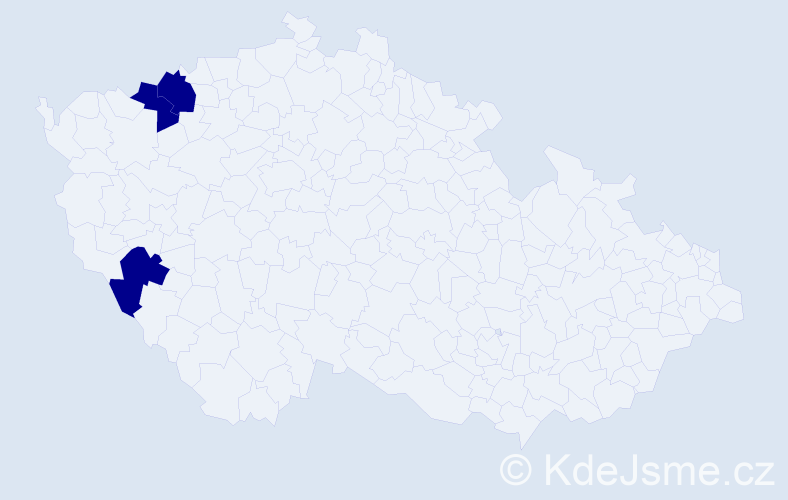 Příjmení: 'Pungertová', počet výskytů 3 v celé ČR