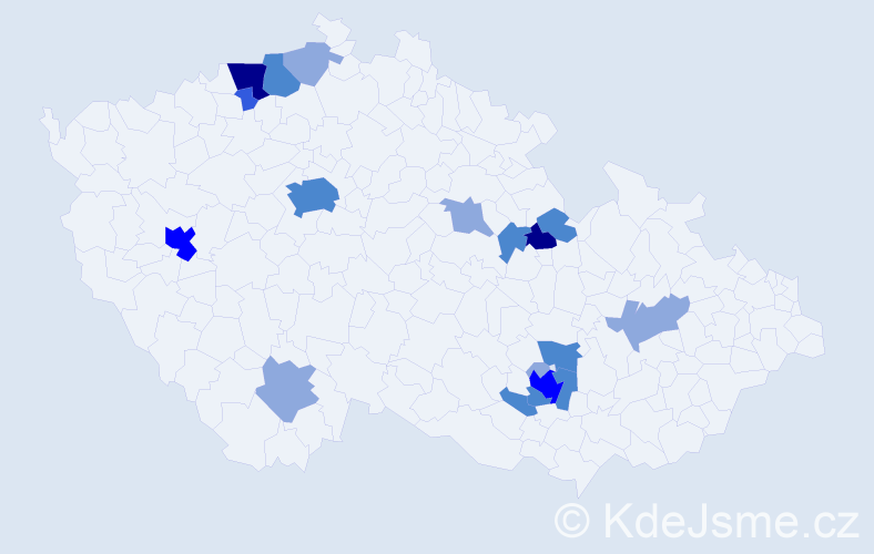 Příjmení: 'Täuber', počet výskytů 40 v celé ČR