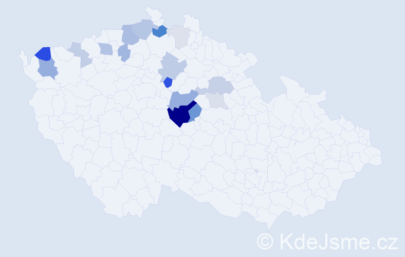 Příjmení: 'Čežíková', počet výskytů 42 v celé ČR