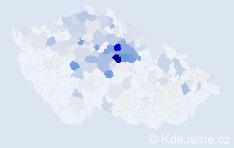 Příjmení: 'Vosáhlová', počet výskytů 539 v celé ČR