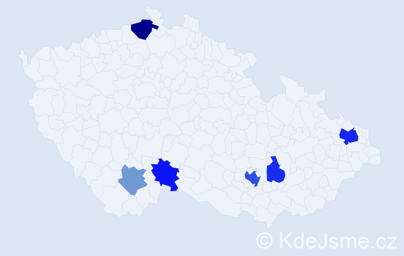 Příjmení: 'Margušová', počet výskytů 13 v celé ČR