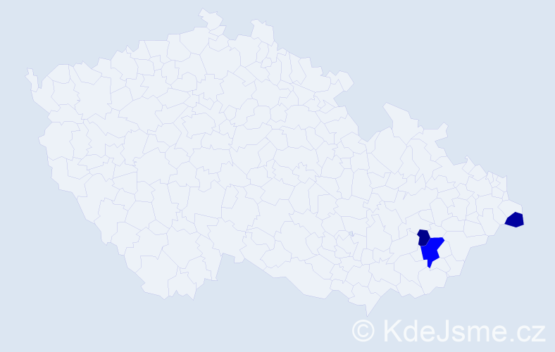Příjmení: 'Podlez', počet výskytů 5 v celé ČR