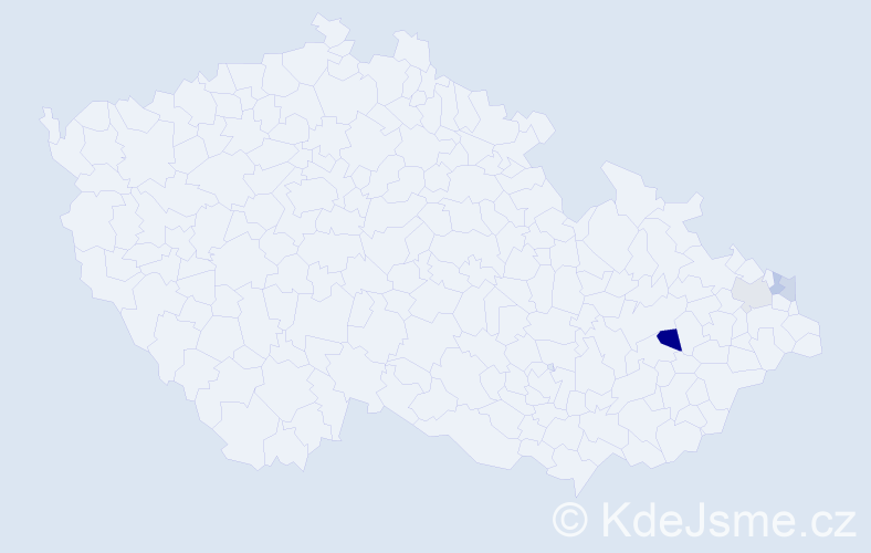 Příjmení: 'Kropjoková', počet výskytů 6 v celé ČR