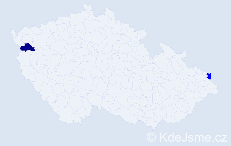 Příjmení: 'Podlesny', počet výskytů 3 v celé ČR