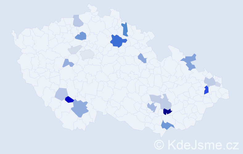 Příjmení: 'Friessová', počet výskytů 53 v celé ČR