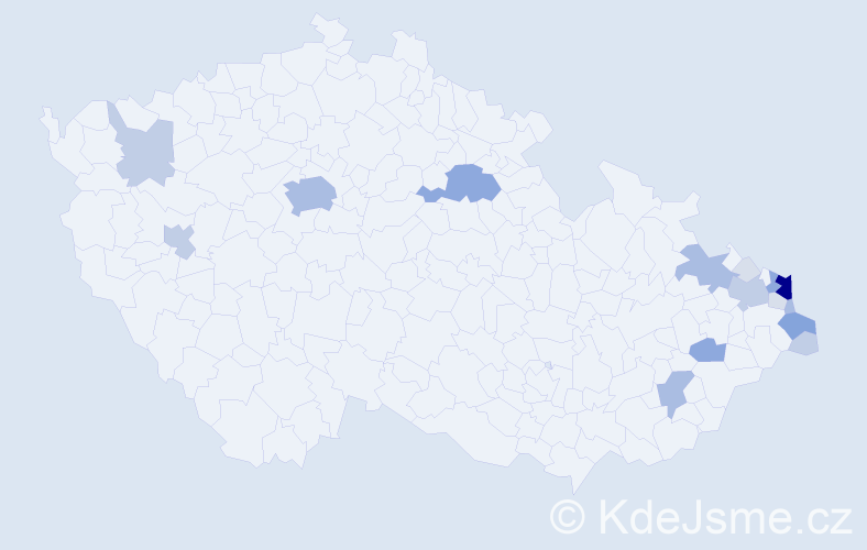 Příjmení: 'Pastuszková', počet výskytů 60 v celé ČR