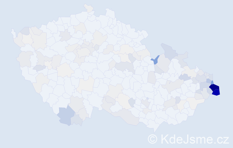 Příjmení: 'Turoň', počet výskytů 550 v celé ČR