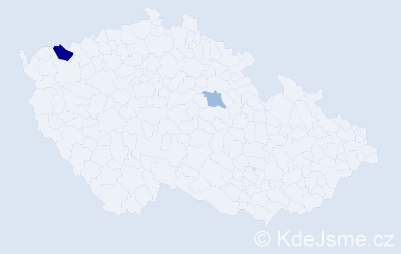 Příjmení: 'Modránszká', počet výskytů 5 v celé ČR