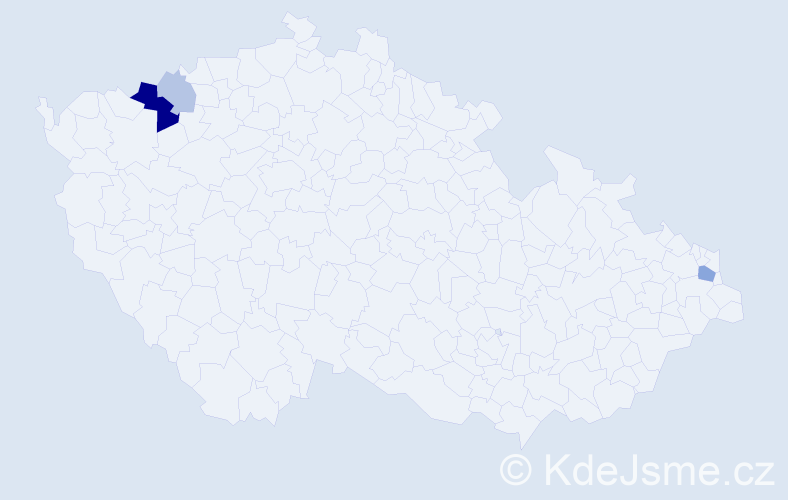 Příjmení: 'Jobb', počet výskytů 8 v celé ČR