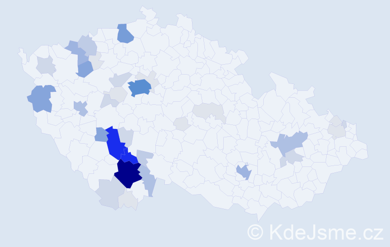 Příjmení: 'Bartuška', počet výskytů 165 v celé ČR