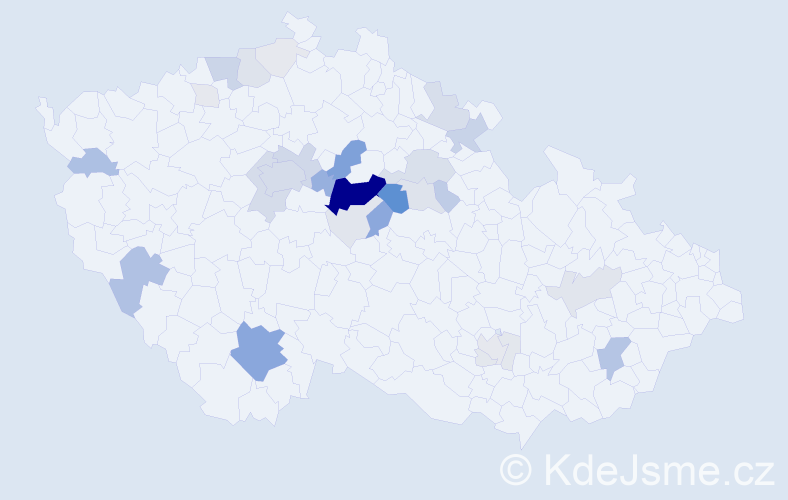 Příjmení: 'Klepal', počet výskytů 139 v celé ČR