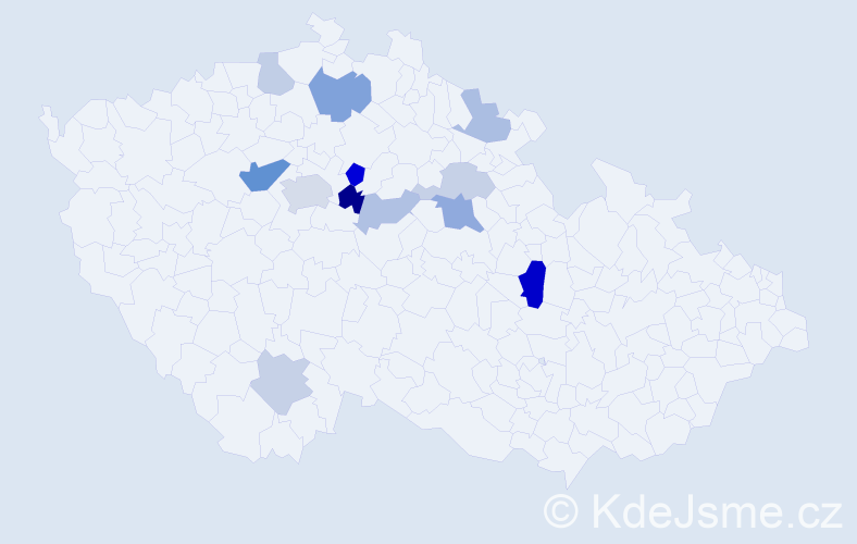 Příjmení: 'Volkov', počet výskytů 24 v celé ČR