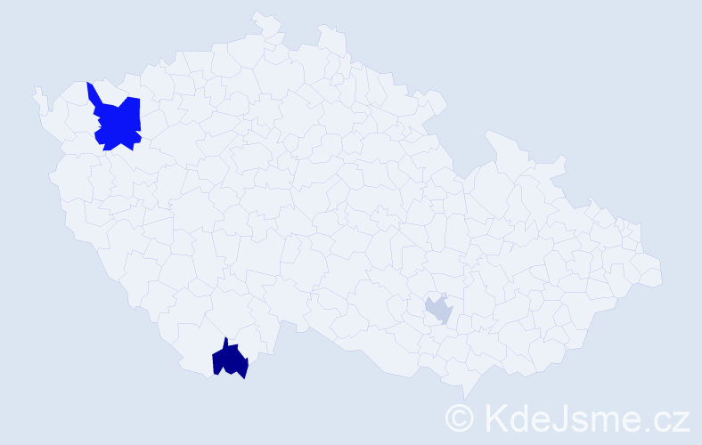 Příjmení: 'Krot', počet výskytů 5 v celé ČR