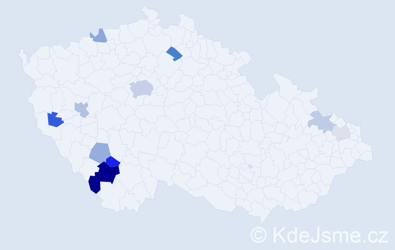 Příjmení: 'Šobor', počet výskytů 20 v celé ČR