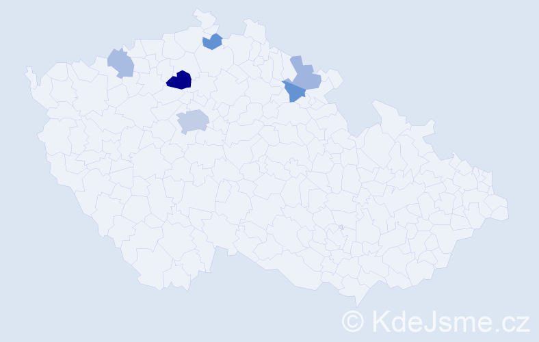 Příjmení: 'Křepínská', počet výskytů 13 v celé ČR