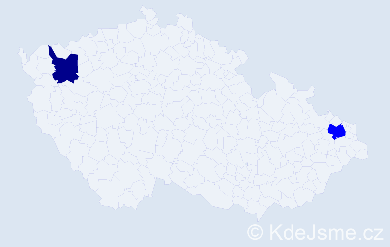 Příjmení: 'Malai', počet výskytů 5 v celé ČR