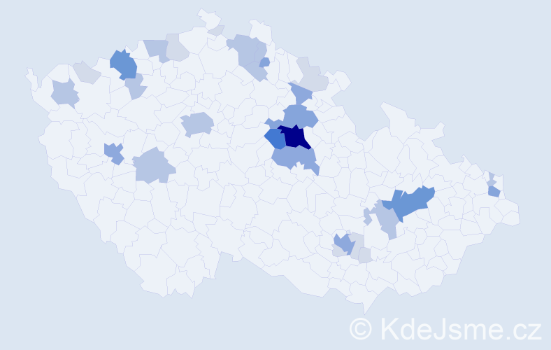 Příjmení: 'Kvoch', počet výskytů 88 v celé ČR