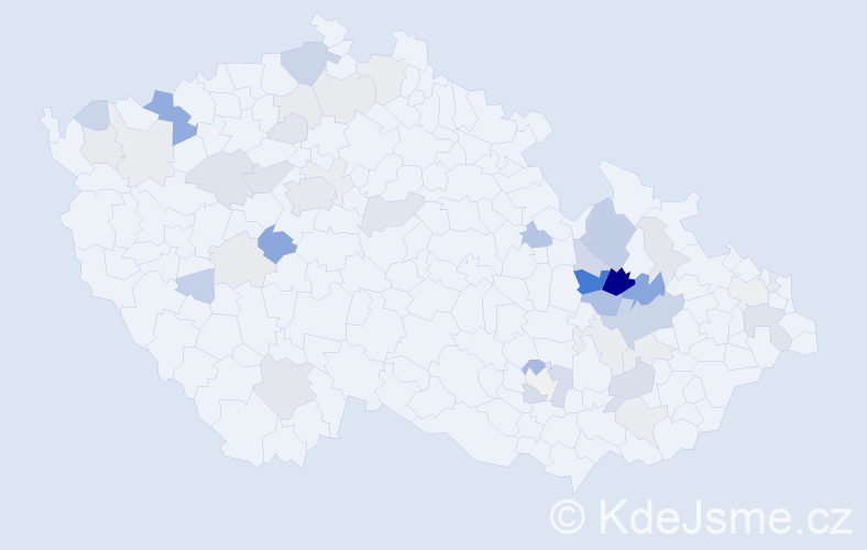 Příjmení: 'Wiedermann', počet výskytů 128 v celé ČR