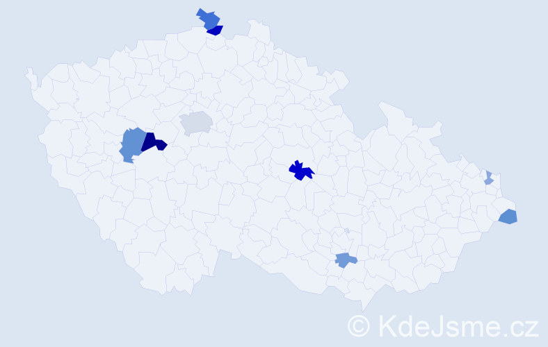 Příjmení: 'Beniačová', počet výskytů 18 v celé ČR