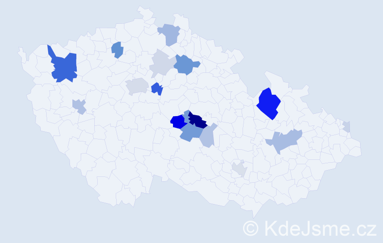 Příjmení: 'Glanc', počet výskytů 55 v celé ČR