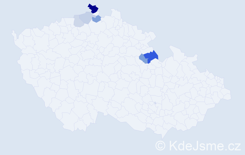 Příjmení: 'Tejnarová', počet výskytů 12 v celé ČR
