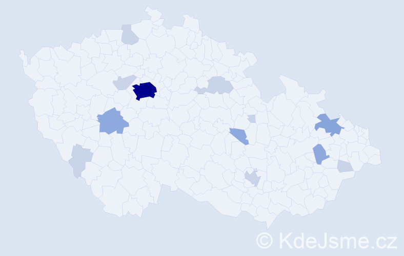 Příjmení: 'Pazlar', počet výskytů 29 v celé ČR