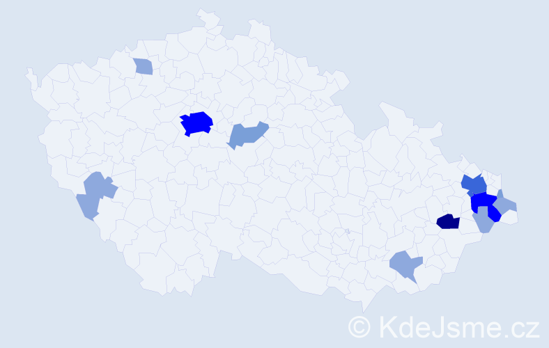 Příjmení: 'Bartecká', počet výskytů 30 v celé ČR