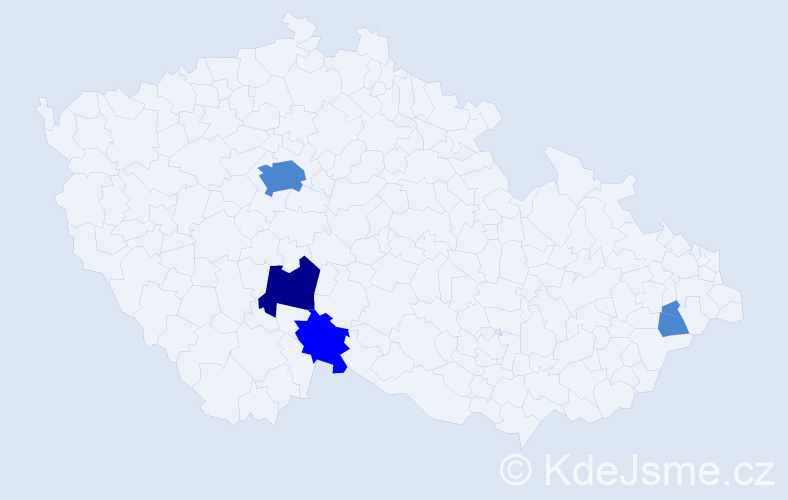 Příjmení: 'Loudin', počet výskytů 8 v celé ČR