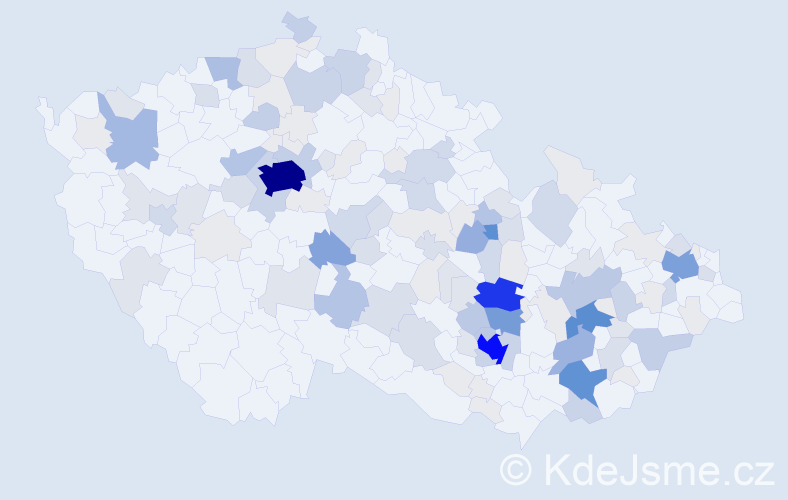 Příjmení: 'Borek', počet výskytů 558 v celé ČR