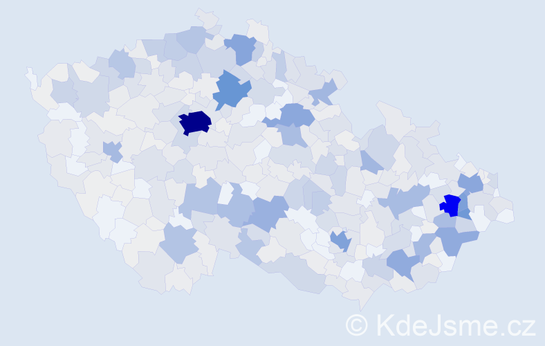 Příjmení: 'Bartoňová', počet výskytů 2468 v celé ČR