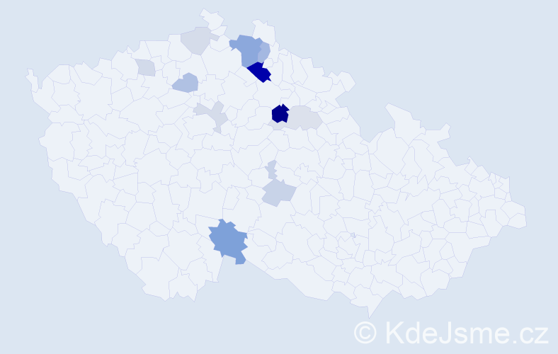 Příjmení: 'Ouvínová', počet výskytů 27 v celé ČR