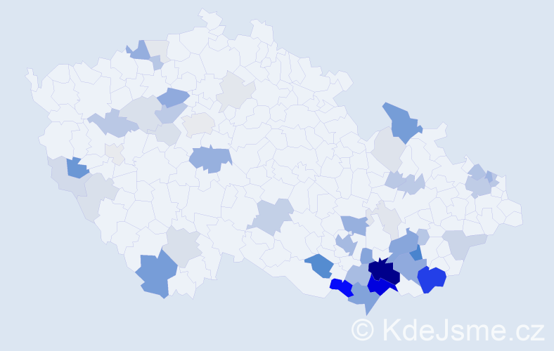 Příjmení: 'Mančík', počet výskytů 180 v celé ČR