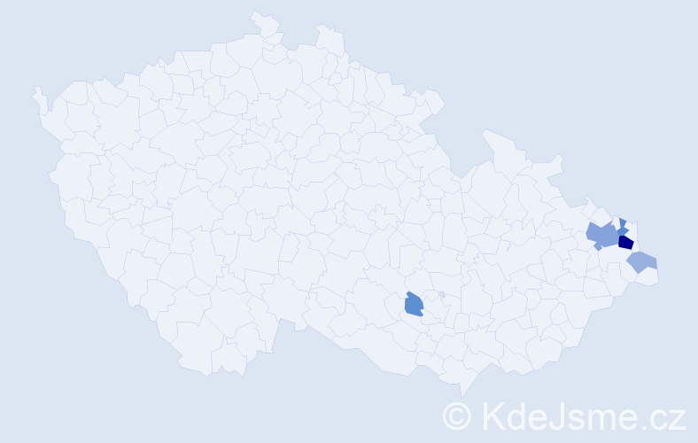 Příjmení: 'Putek', počet výskytů 17 v celé ČR