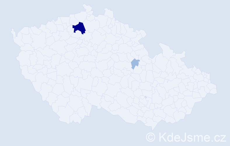 Příjmení: 'Karter', počet výskytů 5 v celé ČR