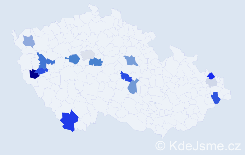 Příjmení: 'Zdechovan', počet výskytů 21 v celé ČR