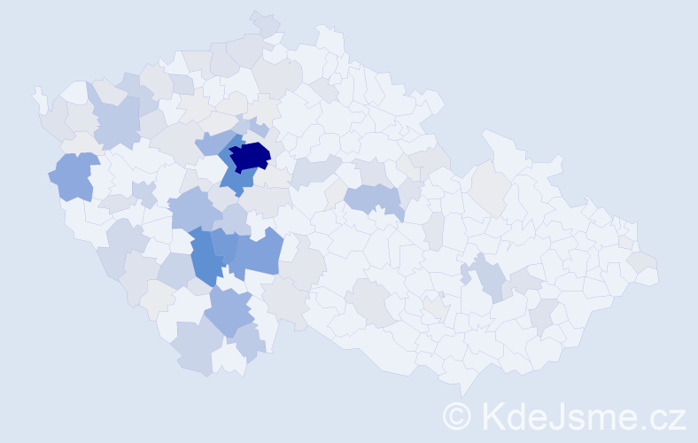Příjmení: 'Mára', počet výskytů 415 v celé ČR