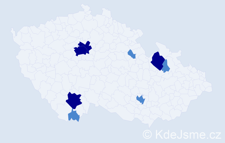 Příjmení: 'Kéri', počet výskytů 16 v celé ČR